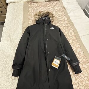Authentic **NWT 
The North Face Black Coat with Fur Trim